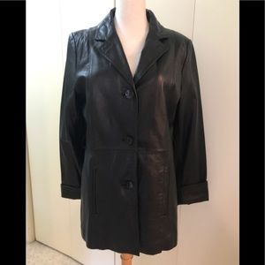 Vintage Wilson’s Leathers Black Button-Up Coat